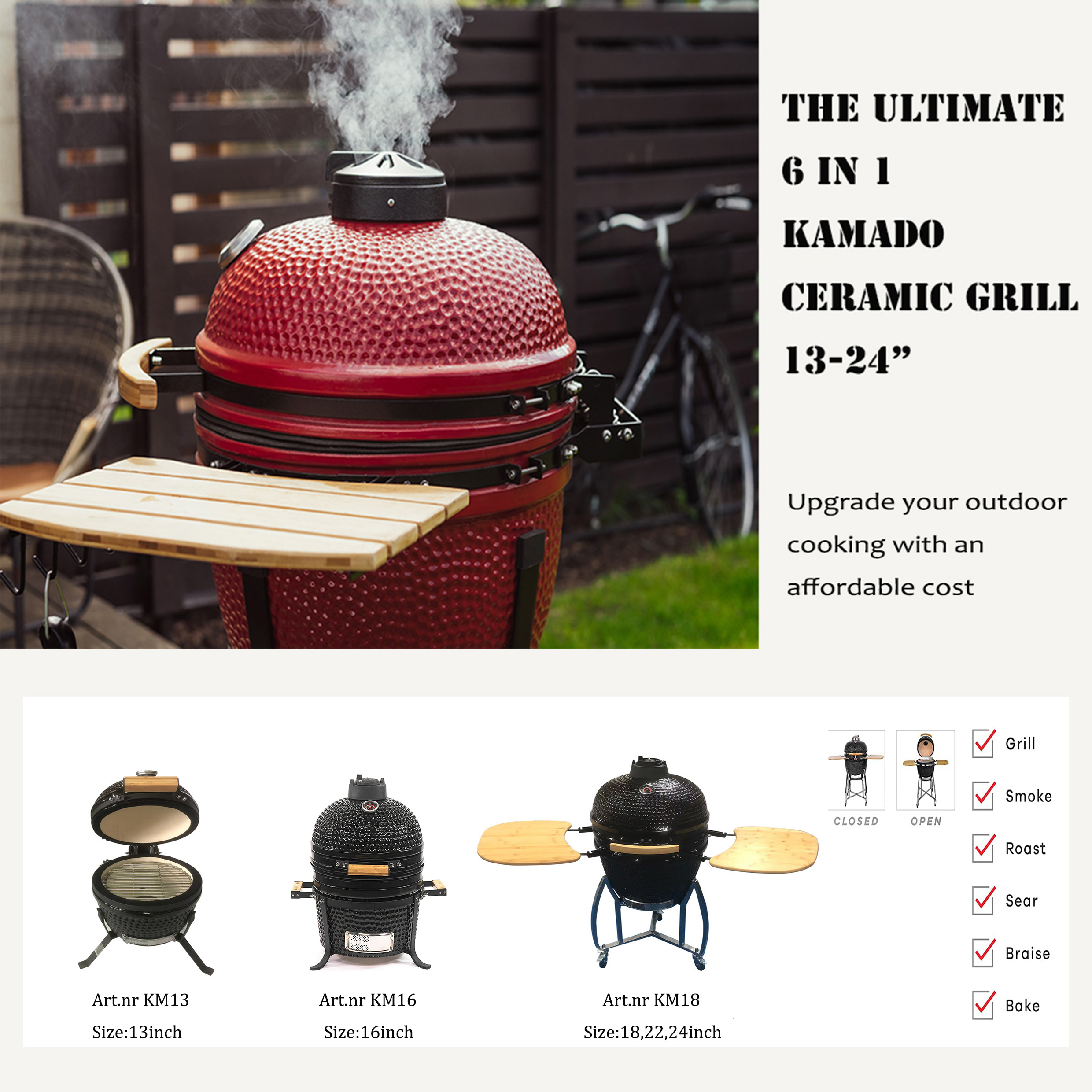 Kamado ceramic grill